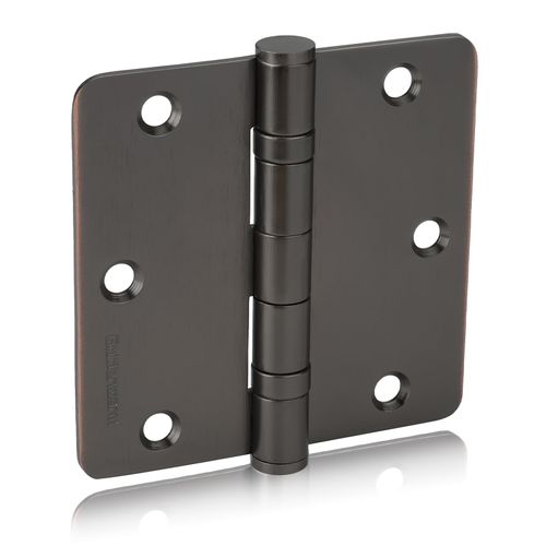 goldenwarm 3 Pack 304 Stainless Steel Door Hinges, Oil Rubbded Bronze Non Removable Pin Heavy Duty Ball Bearing Door Hinges 3.5 Inch, Commercial and Residential Door Hardware, with 1/4 Inch Radius