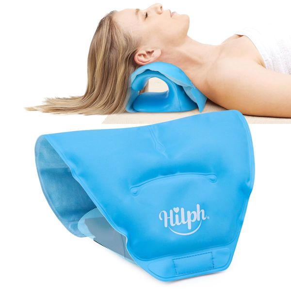 Hilph Gel Ice Pack for for Neck Stretchers, Reusable Hot Cold Pack Wrap for Cervical Traction Pillow, Multifunction Hot Cold Compress for Pillow, Neck, Knee, Back, Swelling, Bruises, Sprains