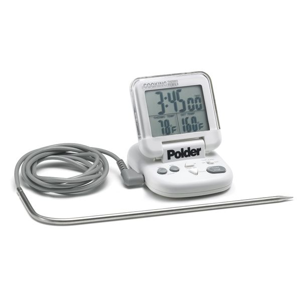 Polder 362-90 Digital In-Oven Thermometer/Timer, White by Polder