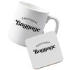 Flox Creative Ceramic Mug and Coaster Set Emotional Baggage Left Handed