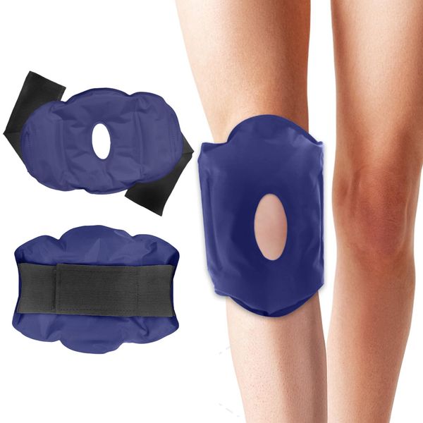 ZOCONE Knee Ice Pack Wrap Hot and Cold Gel Packs Reusable Knee with 20x25cm Bag, Ice Pack for Knee Fast Pain Relief 15.5x24cm Ice Gel Pack for Knee Injuries, Arthritis, Bursitis, Swelling, Joint Pain