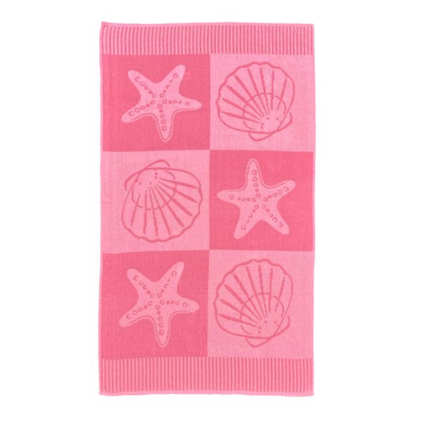 Olivia Rocco Jumbo Terry Jacquard Beach Towel Soft Cotton Quick Dry Water Absorbent Towels Great for Swim Spa Travel Yoga Sports Camping Sunbed Cover Bath or Shower, Shells