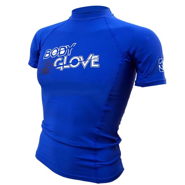 Body Glove - Junior’s Basic Fitted Short Sleeve Rash Guard, Royal, 14