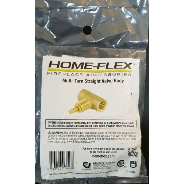 Home Flex 1/5 in. Brass Screw-On Multi-Turn Straight Valve Body