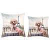 French Poodle in Paris Throw Pillow
