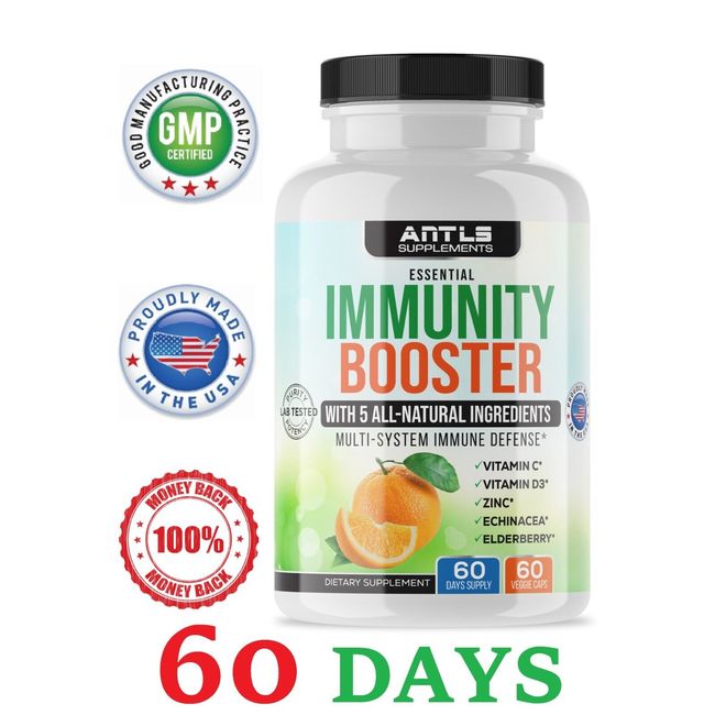 Vitamin C+D3,Zinc,Echinacea, Immune System Support & Booster, Multivitamin.