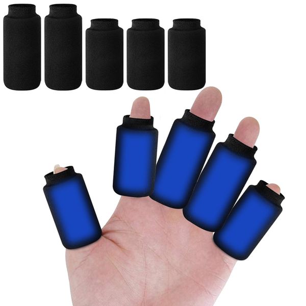 Finger Ice Pack Sleeve,5Pcs Gel Finger Cot Ice Sleeve Hot Cold Compress Reusable Skin Friendly Protective Finger Cover Compression for Arthritis,Tendinitis,Trigger Finger and Swollen Finger,Black