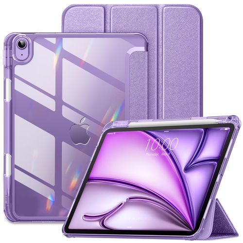 VIKESI Case for iPad Air 11 inch 2024, iPad Air 6th / 5th / 4th Generation Case,Matte Slim Hard Back, Soft TPU Frame, Pencil Holder and Auto Sleep/Wake Cover for iPad Air 11-inch /5/4 - Star Purple