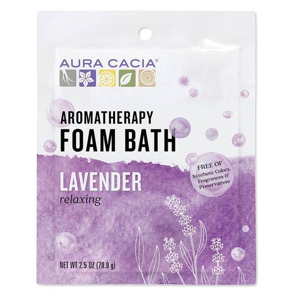 Aura Cacia Aromatherapy Foam Bath, Relaxing Lavender, 2.5 ounce packet (Pack of 3)