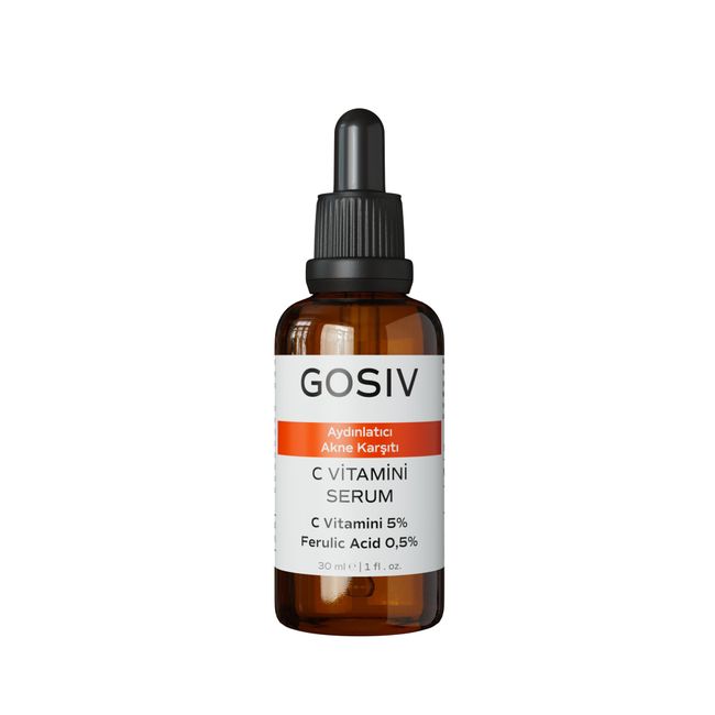 GOSIV, Aydınlatıcı ve Akne Karşıtı C Vitamini Serum 30 ml (C Vitamini 5% + Ferulic Acid 0,5%)