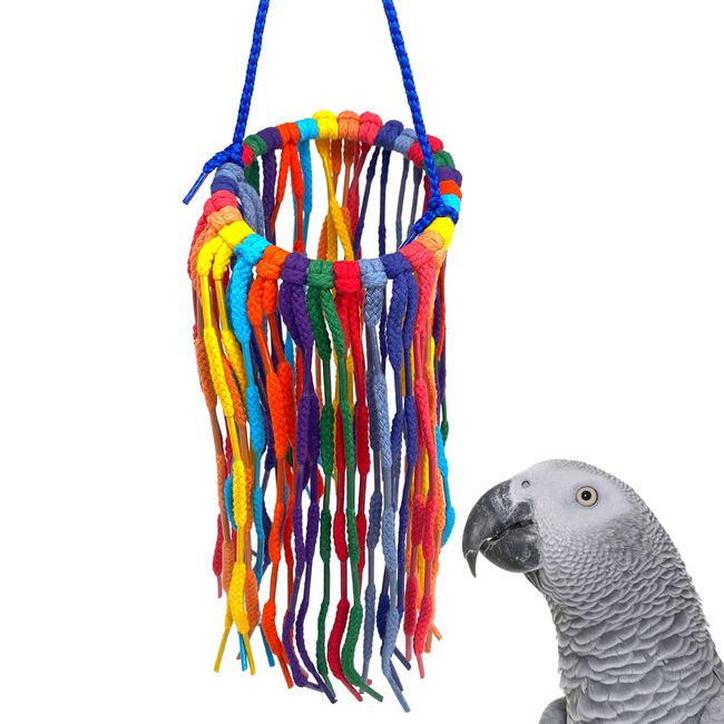 Bonka Bird Toys 51213 Large Aglet Heaven 14" by 4", Parrot Preening Cage Toy, Quaker, Eclectus, African Grey, and Similar