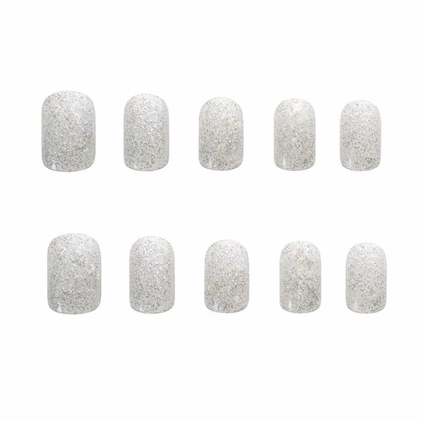 YONAIL 24pcs/set Fake Nails for Women and Girls Glitter Stick On Nails Full Cover Press On False Nails With Glue Design