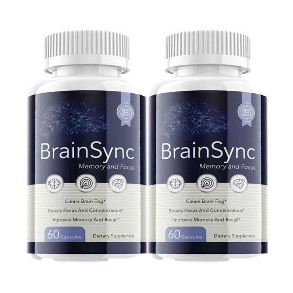 2-Pack Brainsync Nootropic Supplement - Brain Sync Pills for Memory-120 Capsules