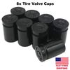 8pcs Tire Valve Cap Stem Cover For 2 Vehicles Black Bullet Shell Style