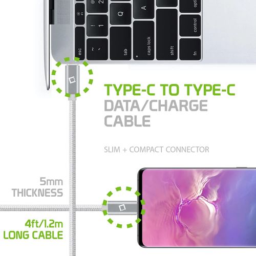 Dual USB-C/PD 60W Fast Charging Cord Compatible with Asus ROG Phone Plus 5Gbps Data Transfer for Power Delivery Hi Capacity Charging (Black)