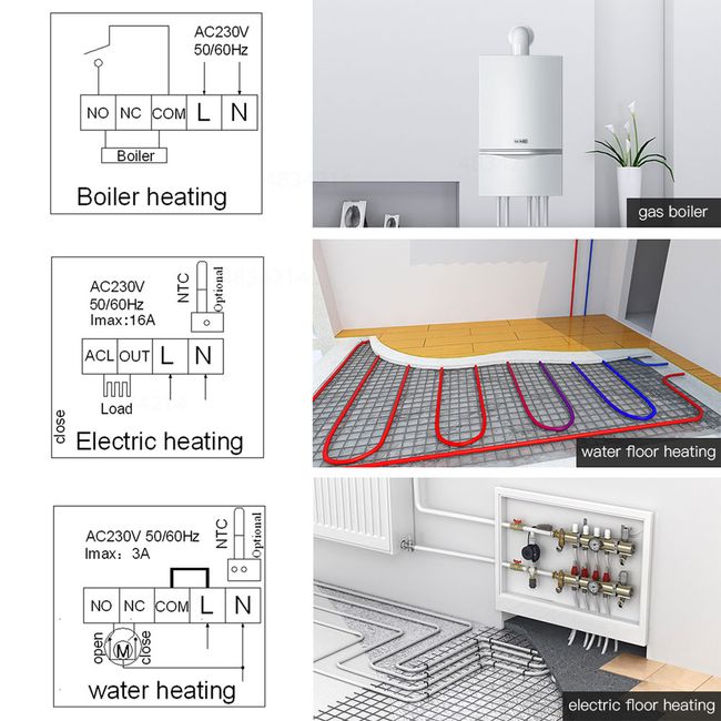 Smart Wifi RF Room Thermostat Temperature Controller Gas Boiler Water  Heating