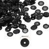 Sourcing Map Loose Sequins, 2400Pcs, Black, PVC, Round, 6mm, Sequins, Craft Bead