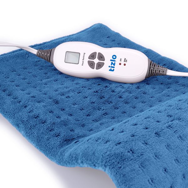 Heating Pad, 12" X 24" Large Size Ultra Soft Heat Therapy Wrap for Back, Abdomen, Hand, Shoulder Legs, Waist, Dry/Moist Heating Pad with Auto Shut Off Sky Blue