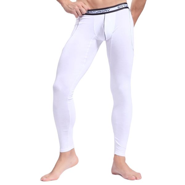 ARCITON Men's Low Rise Leggings Long Johns Thermal Pant US L/with Tag XL(Waist: 35"- 37") 3004cku White