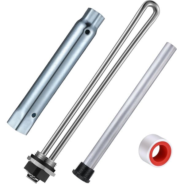 Saillong 4 Pcs RV Water Heater Elements Include 1 Anode Rod 1 Electric Water Hea