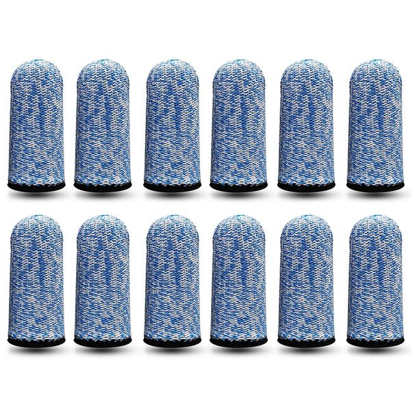 RIVIEVAL 12 Pieces Finger Cots, Reusable Thumb Protector Non Slip Finger Protectors Breathable Finger Cots Cut Resistant Protection for Work, Kitchen, Garden, Sculpture (Blue)…