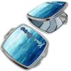 Bleu Reign Compact Personalized Pocket Mirror Custom Name Gradients Pattern Design Oceanic Blues
