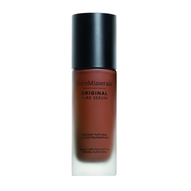 bareMinerals Original Pure Serum Radiant Natural Liquid Skincare Foundation Mineral SPF 20, Hydrating Skin Tint, Dewy Finish, Lightweight, Medium Coverage, Non-Comedogenic, Vegan