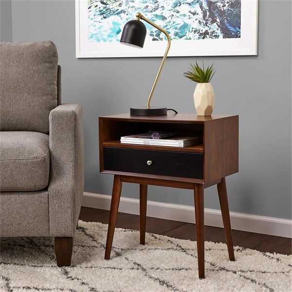 Pemberly Row Modern / Contemporary Calvin Side Table in Brown