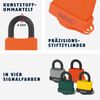 ABUS padlock 70AL/45 made of solid aluminium - weatherproof - with protective cap and plastic coating - ABUS security level 5 - orange