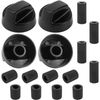 AMI PARTS Black Oven Control Switch Knob with 12 Adapters for Oven/Stove/Range Universal Knobs Wide Application