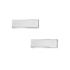 Charles William Silver Rectangular Bar Barrel Cufflinks Polished Groom