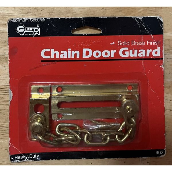 NOS! Guard Security Brass-Plates Chain Door Lock, #602