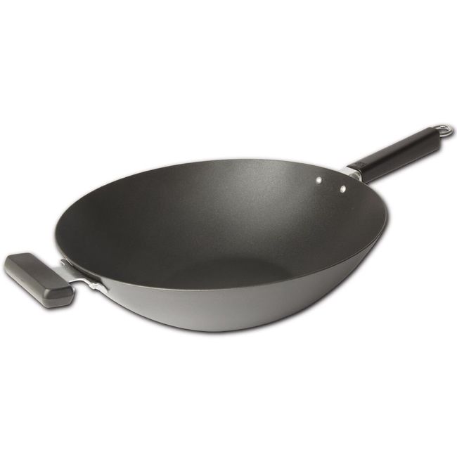 Joyce Chen 22-0040, Pro Chef Flat Bottom Wok with Excalibur Non-stick coating, 14-Inch