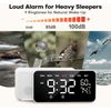 Dekala LED Digital Alarm Clock with Double Alarms, Temperature & Humidity Sensor, Bedside Function with Snooze, 12/24h Format, Large Automatic Dimmable Display and Digital Clock Mains Operated