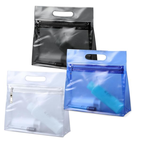 6 Stück Kulturbeutel Transparent,Kosmetiktasche Reise,PVC Flüssigkeiten Beutel Handgepäck,Zip Beutel Flugzeug Kosmetiktasche Transparent