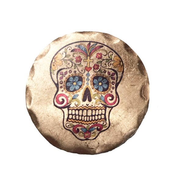 Sugar Skull Forged Copper Golf Ball Marker by Sunfish