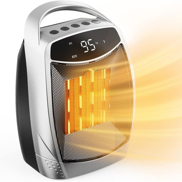 Portable Space Heater, 1500W Personal Electric Heater with Timer, 4 Modes Quiet