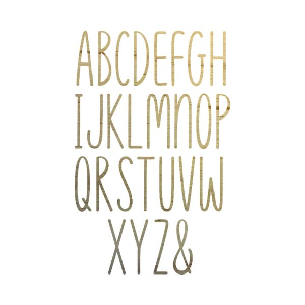 Wooden Letter 1" Blank E Cream Peach Font