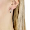 Tuscany Silver Women's Sterling Silver 15.5 mm Patterned Hoop Earrings
