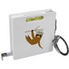 Azeeda 'Floral Sloth' Keyring Tape Measure/Spirit Level Tool (KM00019871)