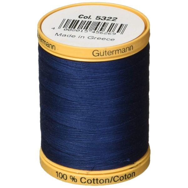 Gutermann 876 yd Natural Cotton Thread Solids, Navy