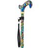 Mosaic Stained Window Folding Adjustable Derby Walking Cane with Engraved Collar