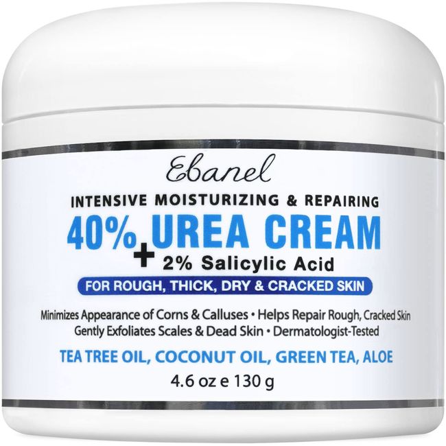 Ebanel Urea Cream 40% plus Salicylic Acid 2%, Foot Cream for Dry Cracked Feet He