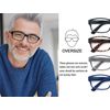 HEEYYOK 4-Pack 1.00 Reading Glasses Men,Large Square Readers,Rectangular Frame?Oversized Comfort Readers with Spring Hinge