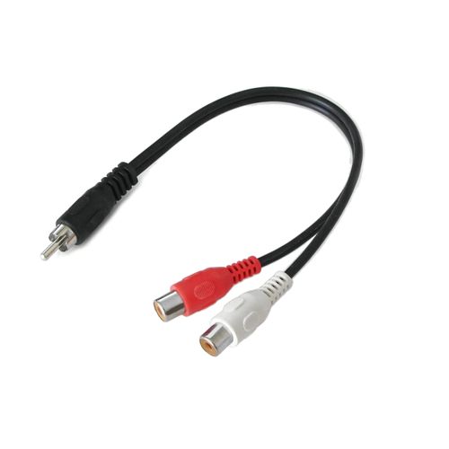 VISTRIC 1-RCA Male to 2-RCA Female Y-Splitter, for Home Audio Applications and Car Speakers, High-Performance Premium Quality, 6-inch Long (2-Pack)