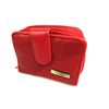 New LORENZ 13cm Soft Leather Patchwork Twin Zip Round Purse Wallet ID Window Red