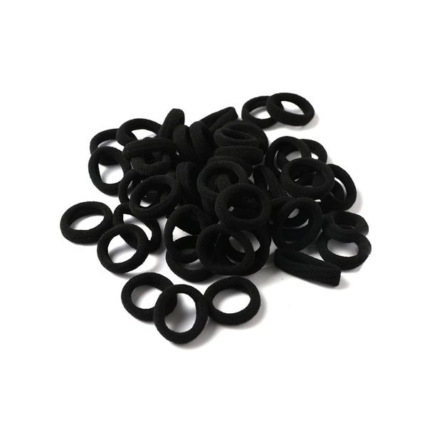 100 Stück Haargummis Schwarz Soft Baumwolle Haarband Elastisch und aus Baumwolle Gummibänder für Frauen und Mädchen Dutt Haargummi Haarband Pferdeschwanz Gummi(Schwarz/4CM)