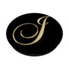 J Yellow Black Initial Monogram Capital Letter Name Art