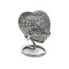 Well Blessed Small Dotted Heart Keepsake Urn For Ashes. (Black)