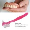 False Teeth Brush, Teeth Cleaning for Elderly, Portable Plaque, Dirt Removal, Denture Gift Home, Travel, Dental Manual Brushes fixodent pro(Pink)
